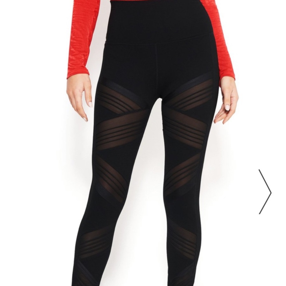 Bebe Mixed Media Mesh leggings